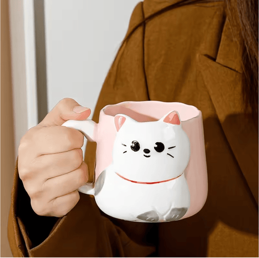 Cartoon Cat Mug - Whisker's Wardrobe