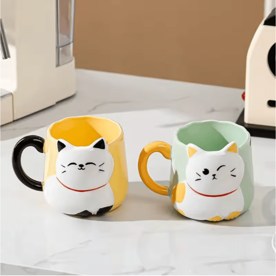 Cartoon Cat Mug - Whisker's Wardrobe