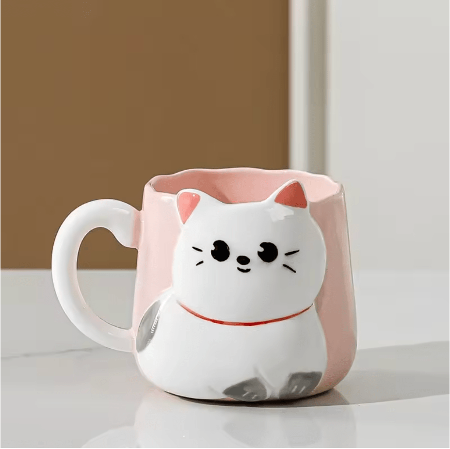 Cartoon Cat Mug - Whisker's Wardrobe