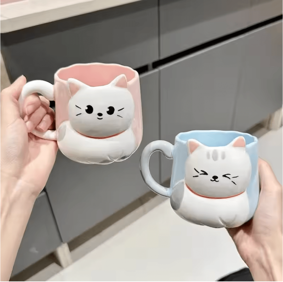 Cartoon Cat Mug - Whisker's Wardrobe