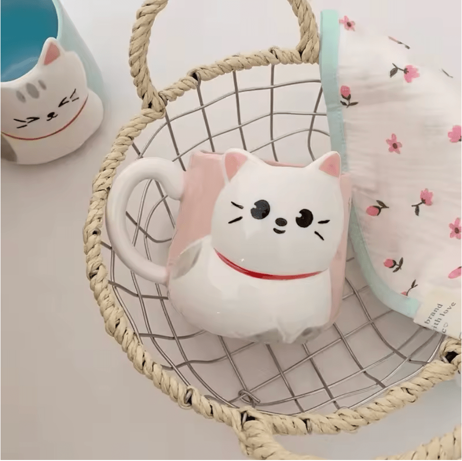 Cartoon Cat Mug - Whisker's Wardrobe