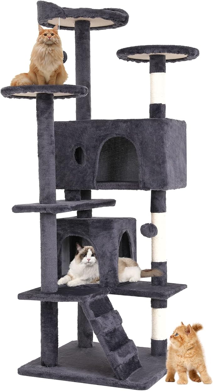 Tree Tower Cat House w/ Scratching Post - Whisker's Wardrobe